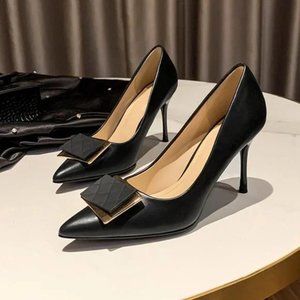 New spring pointed female fine heel deduction temperament single shoes